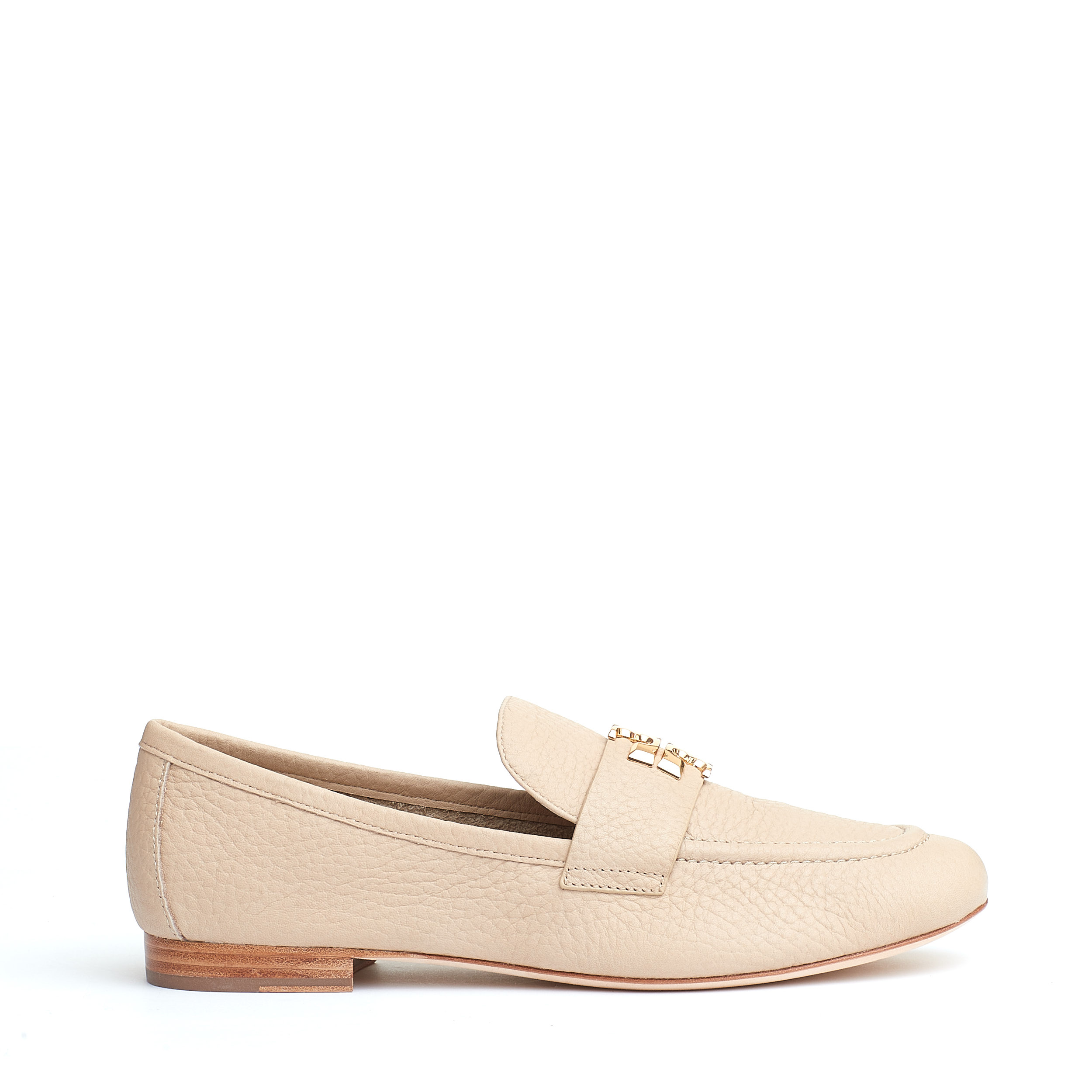 Sorelle Perego mocassino Eleanor pelle beige logo